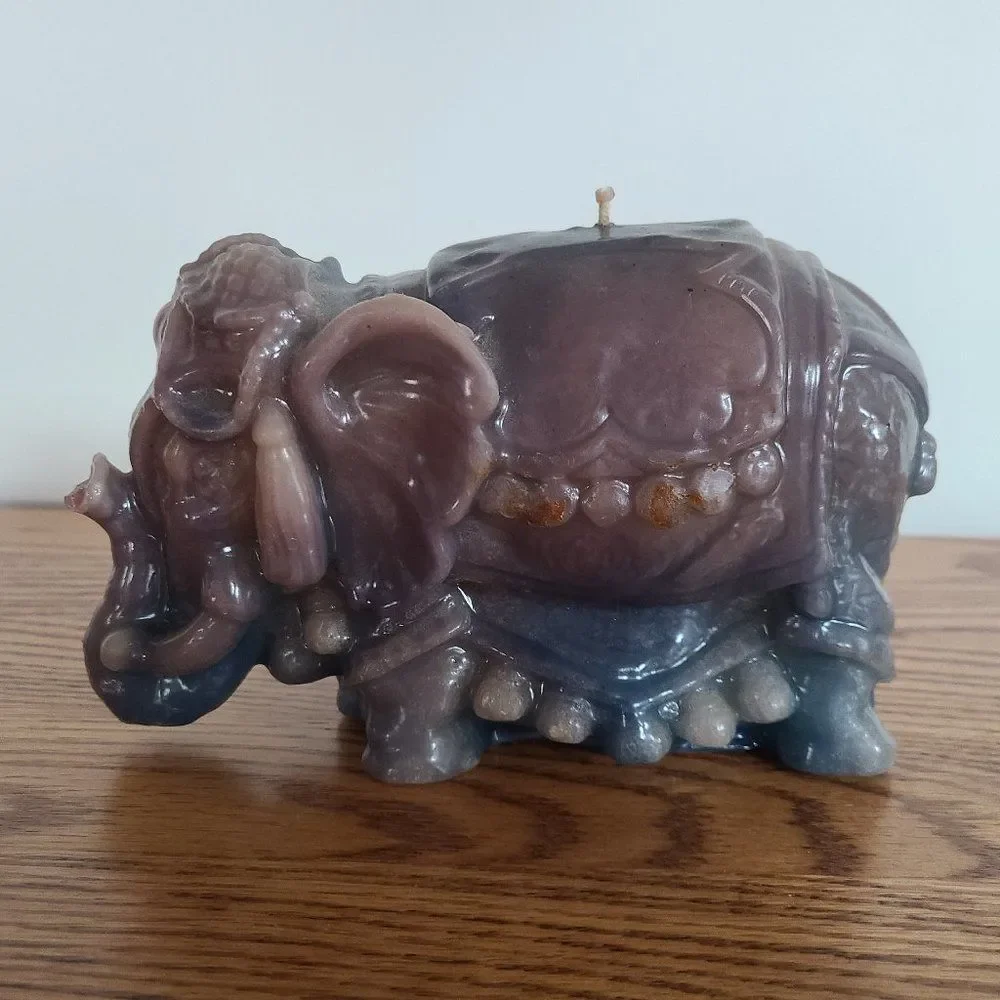 Vintage Candle UNIQUE Large Novelty Candle Regal Royal Elegant Elephant Unlit